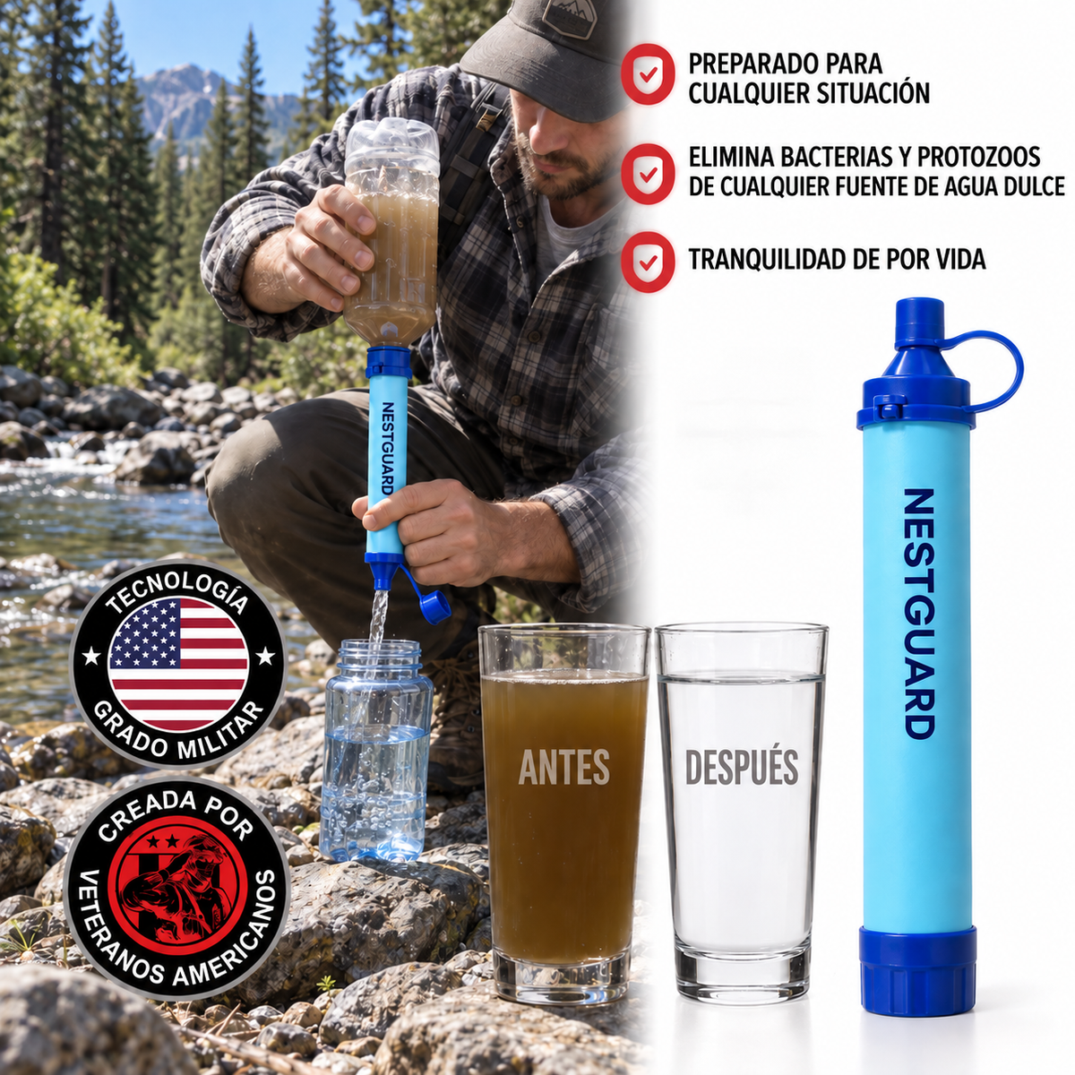NestGuard™ Filtro de Agua de Emergencia